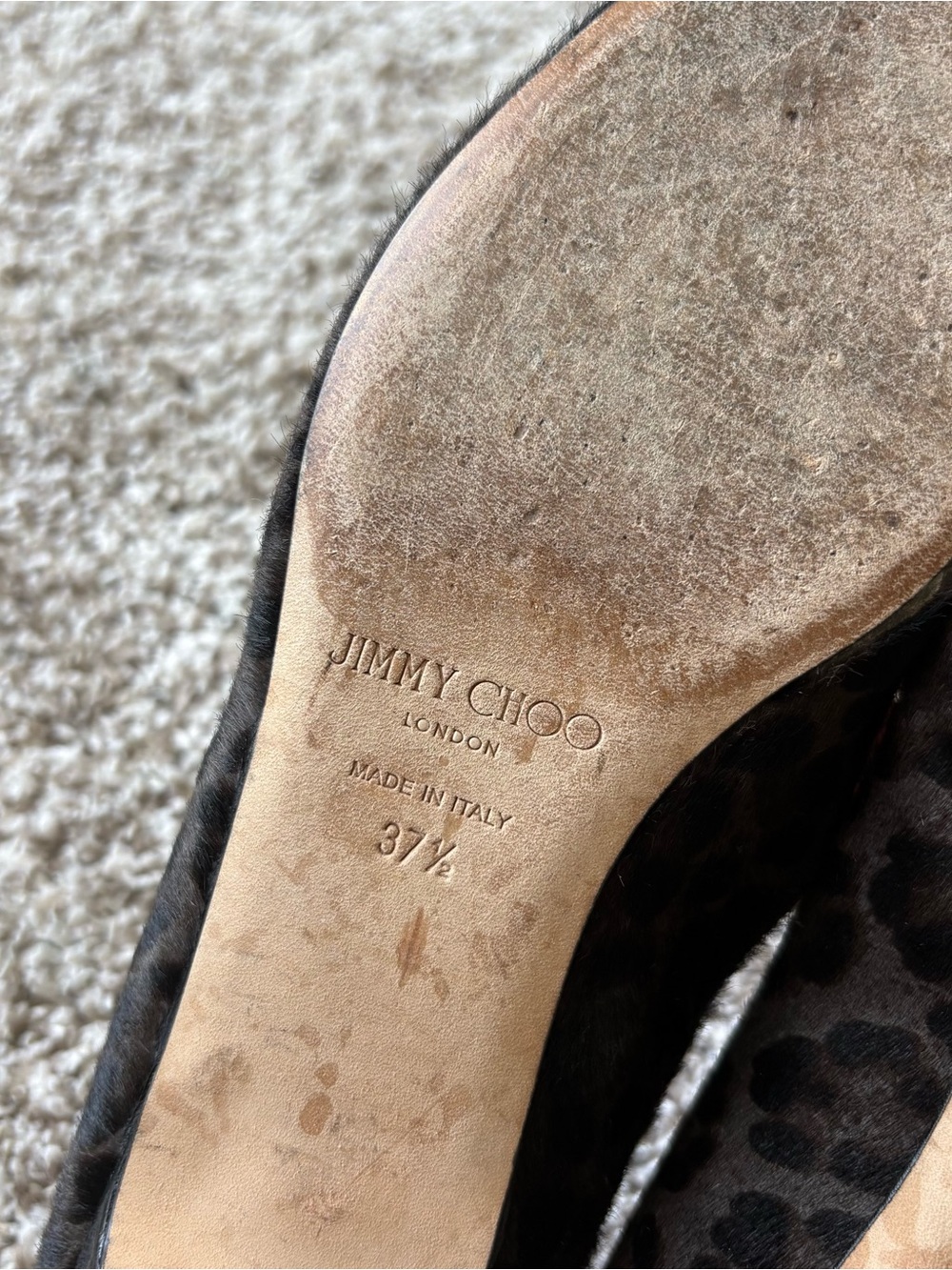 Jimmy Choo Leopard Print Pointed Toe Flats - Picture 6 of 7